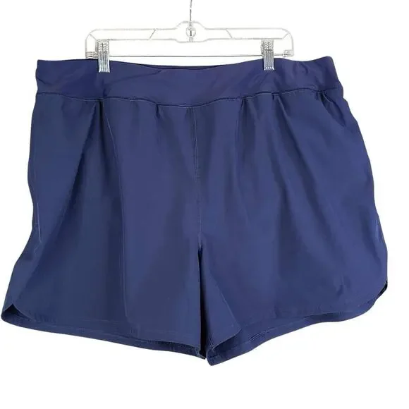 Lands End Swim Shorts Women's Plus Size 2X Navy Blue Lined Pull On UPF 50 New - Picture 3 of 9